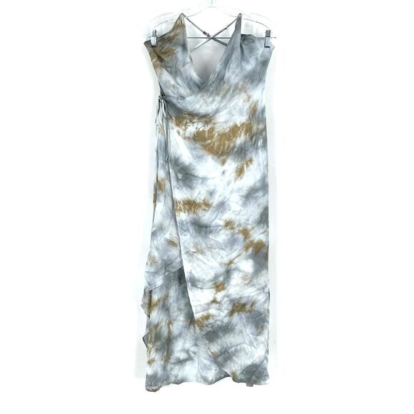 Young Fabulous & Broke Givanni Wrap Slip Dress Moon Rock Cosmic Small - Picture 1 of 9